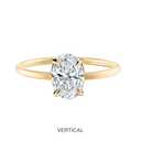 14K Oval Lab Grown Diamond Solitaire Ring - Nolita