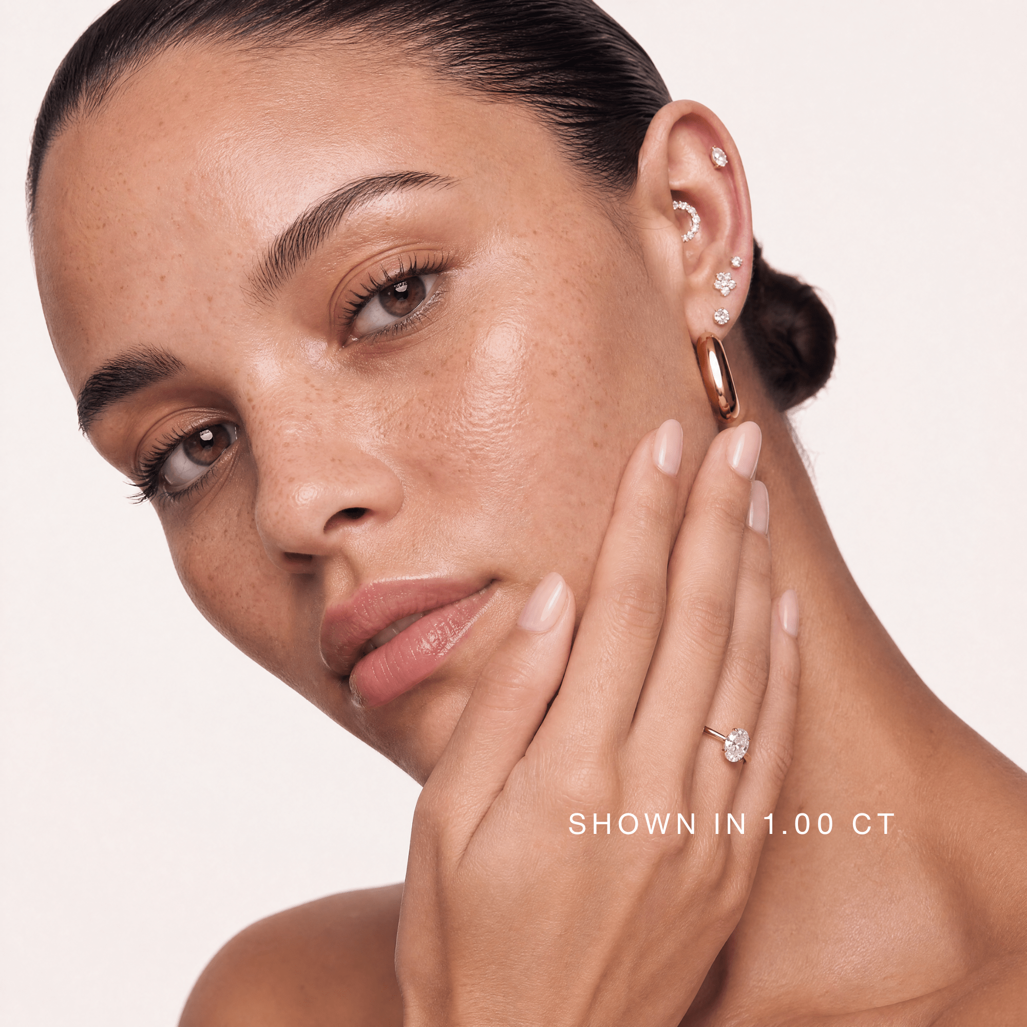 14K Oval Lab Grown Diamond Solitaire Ring - Nolita