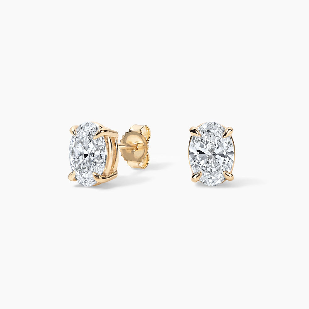 14K Oval Lab Grown Diamond Stud Earrings