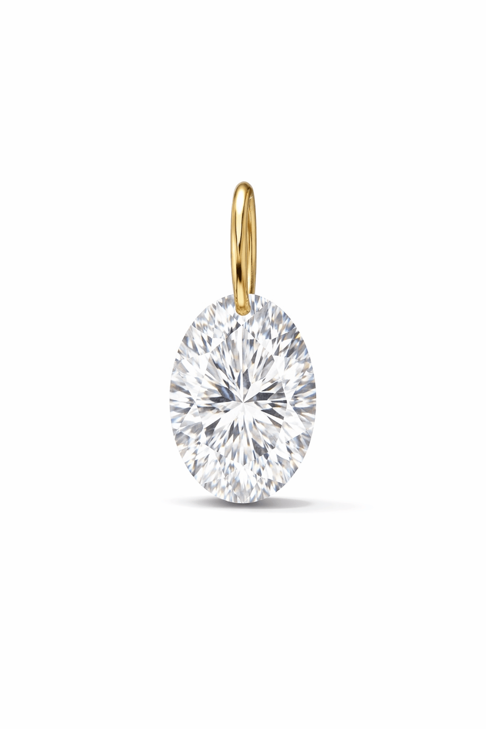 14K Oval Lab Grown Drilled Diamond Pendant