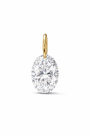 14K Oval Lab Grown Drilled Diamond Pendant - Nolita