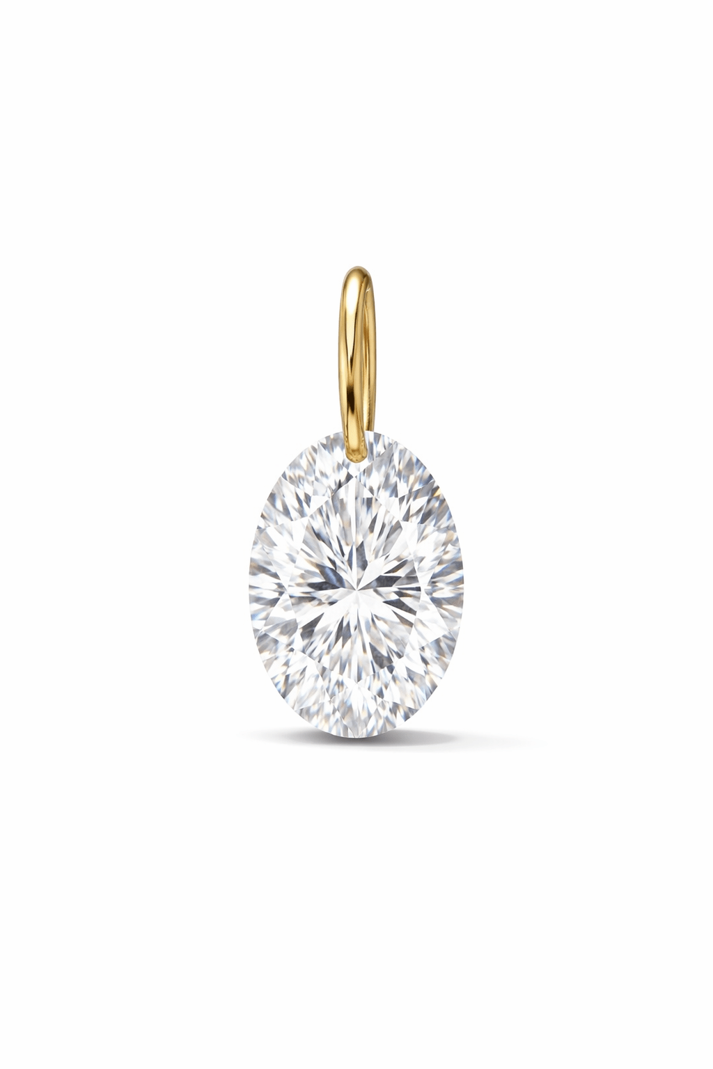 14K Oval Lab Grown Drilled Diamond Pendant - Nolita