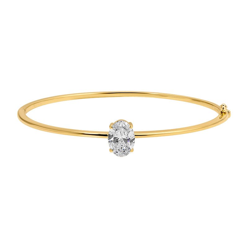 14K Oval Shape Lab Diamond Bangle - Nolita