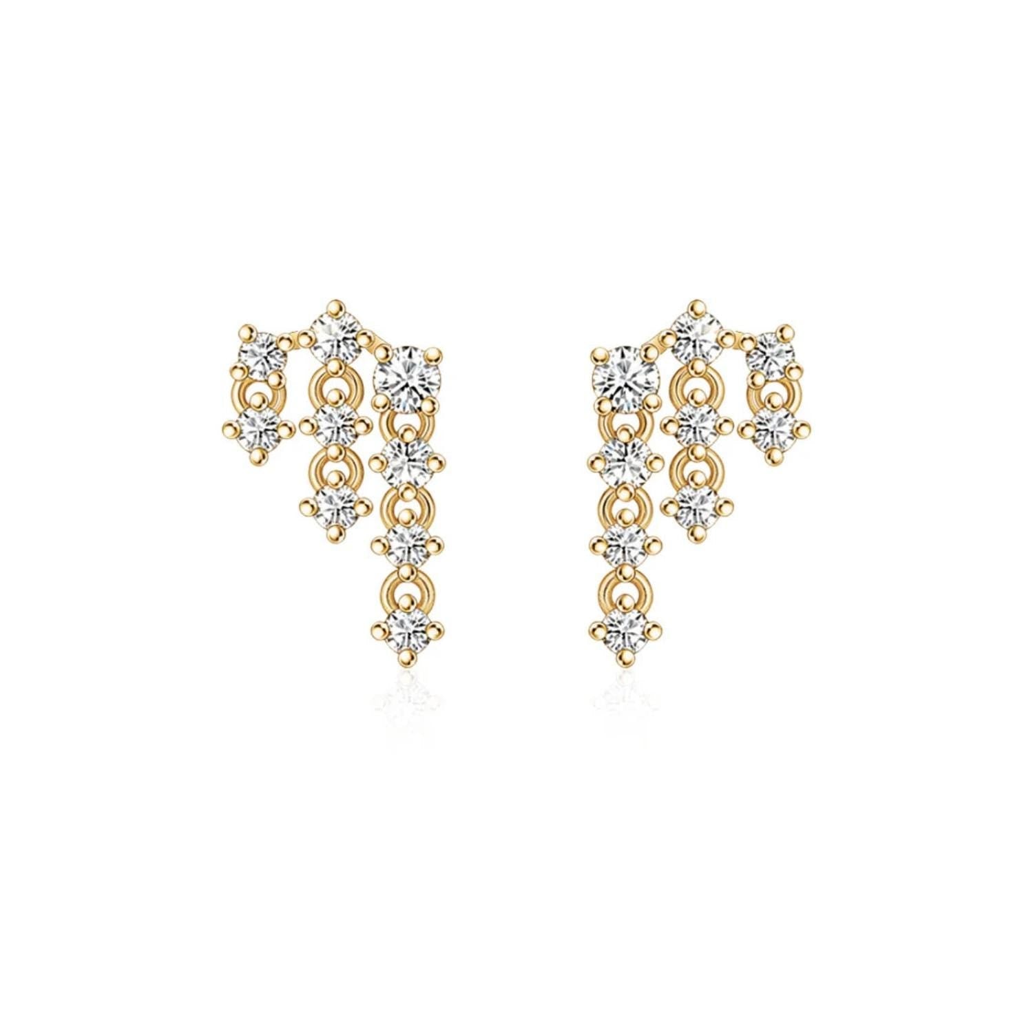 14K Pavé Dome Lab Diamond Flat Back Stud - Nolita