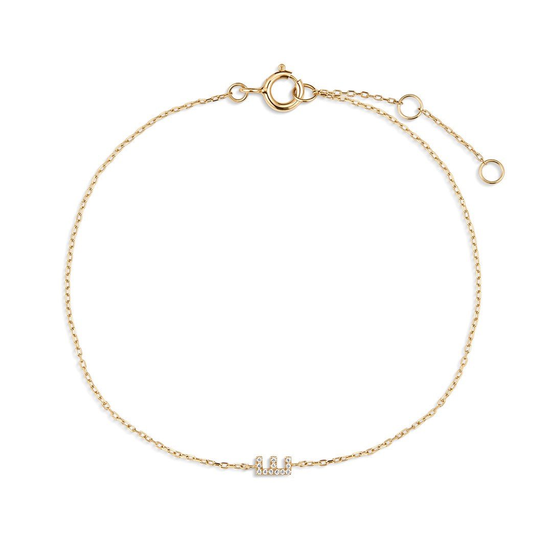 14K Pavé Initial Lab Diamond Chain Bracelet - Nolita