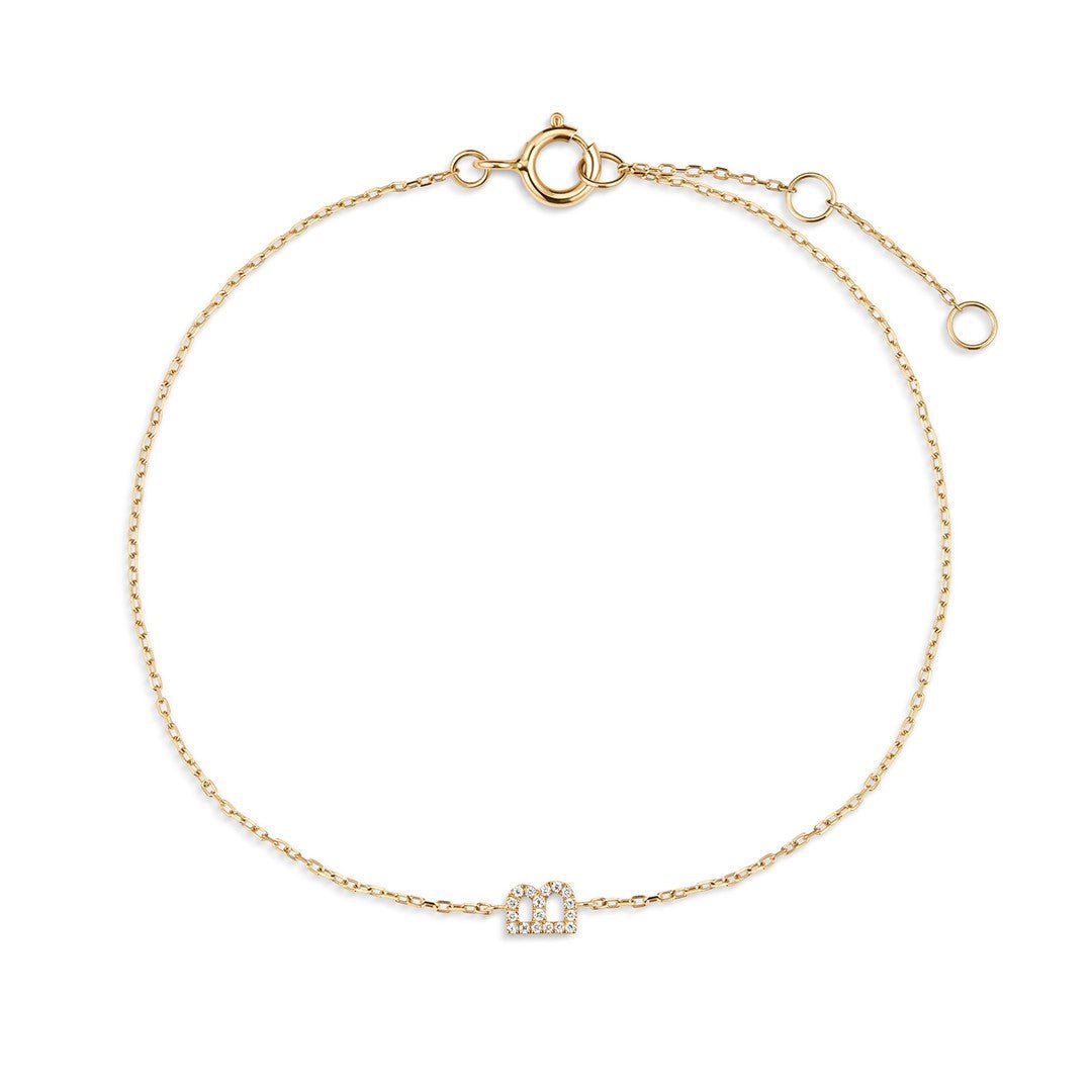 14K Pavé Initial Lab Diamond Chain Bracelet - Nolita