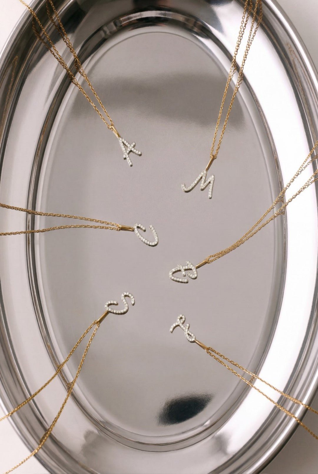 14K Pavé Initial Lab Diamond Necklace - Nolita