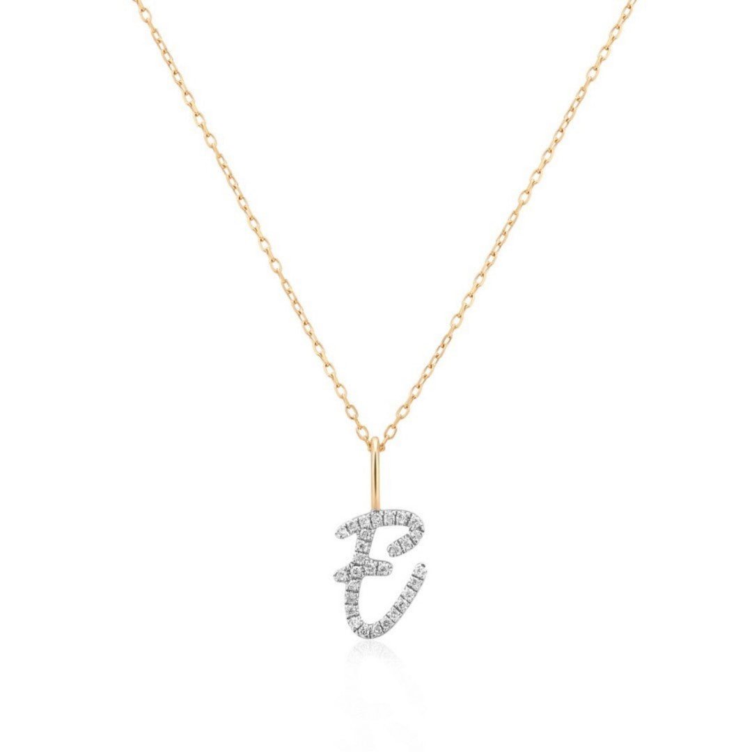 14K Pavé Initial Lab Diamond Necklace - Nolita