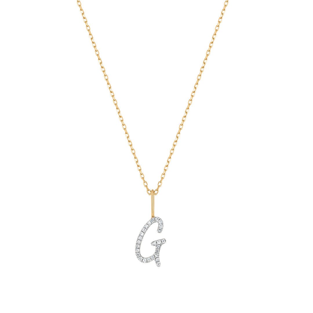 14K Pavé Initial Lab Diamond Necklace - Nolita
