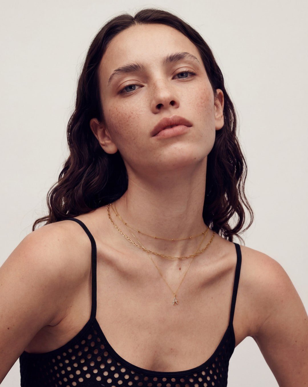 14K Pavé Initial Lab Diamond Necklace - Nolita