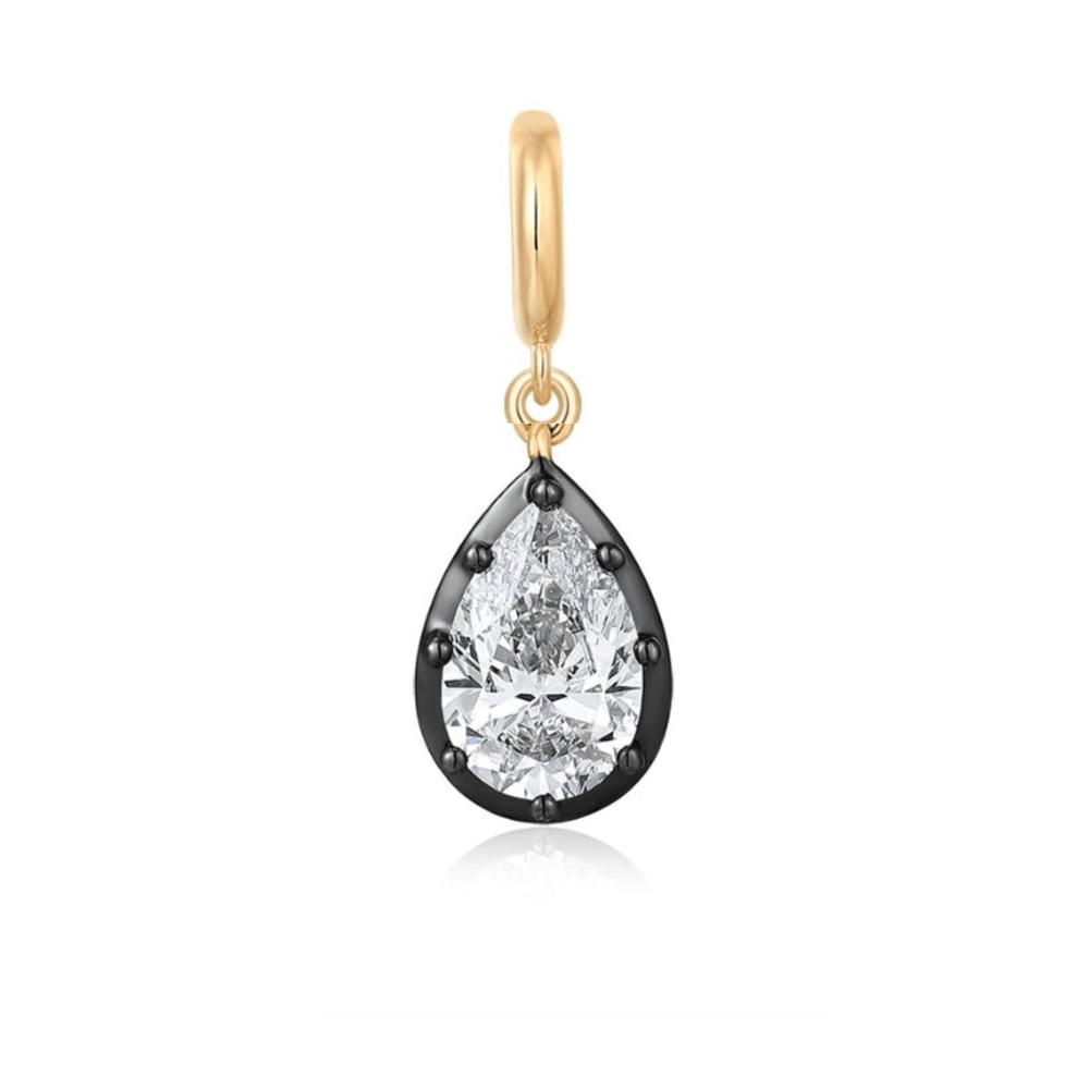 14K Pear Georgian Lab Grown Diamond Pendant
