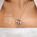 14K Pear Georgian Lab Grown Diamond Pendant - Nolita