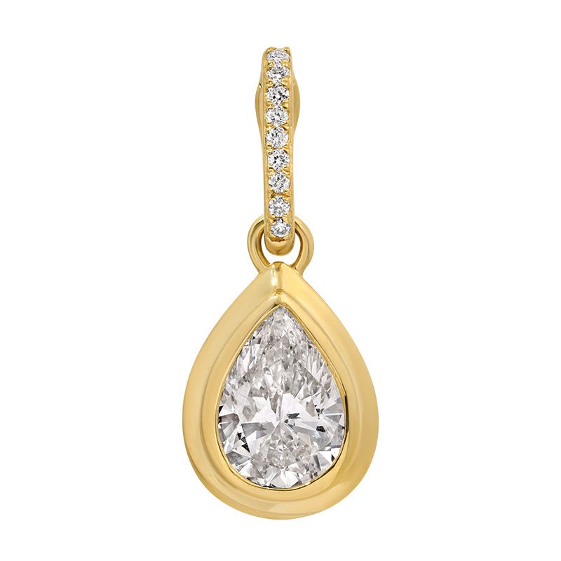14K Pear Lab Diamond Bail Charm - Nolita