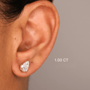 14K Pear Lab Grown Diamond Flat Back Single Stud - Nolita