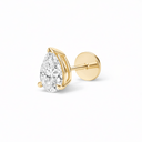 14K Pear Lab Grown Diamond Flat Back Single Stud - Nolita