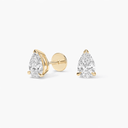 14K Pear Lab Grown Diamond Flat Back Single Stud - Nolita
