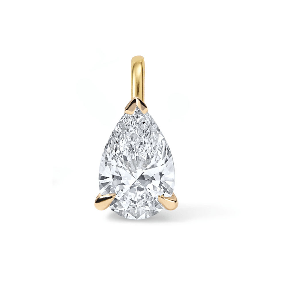 14K Pear Lab Grown Diamond Pendant