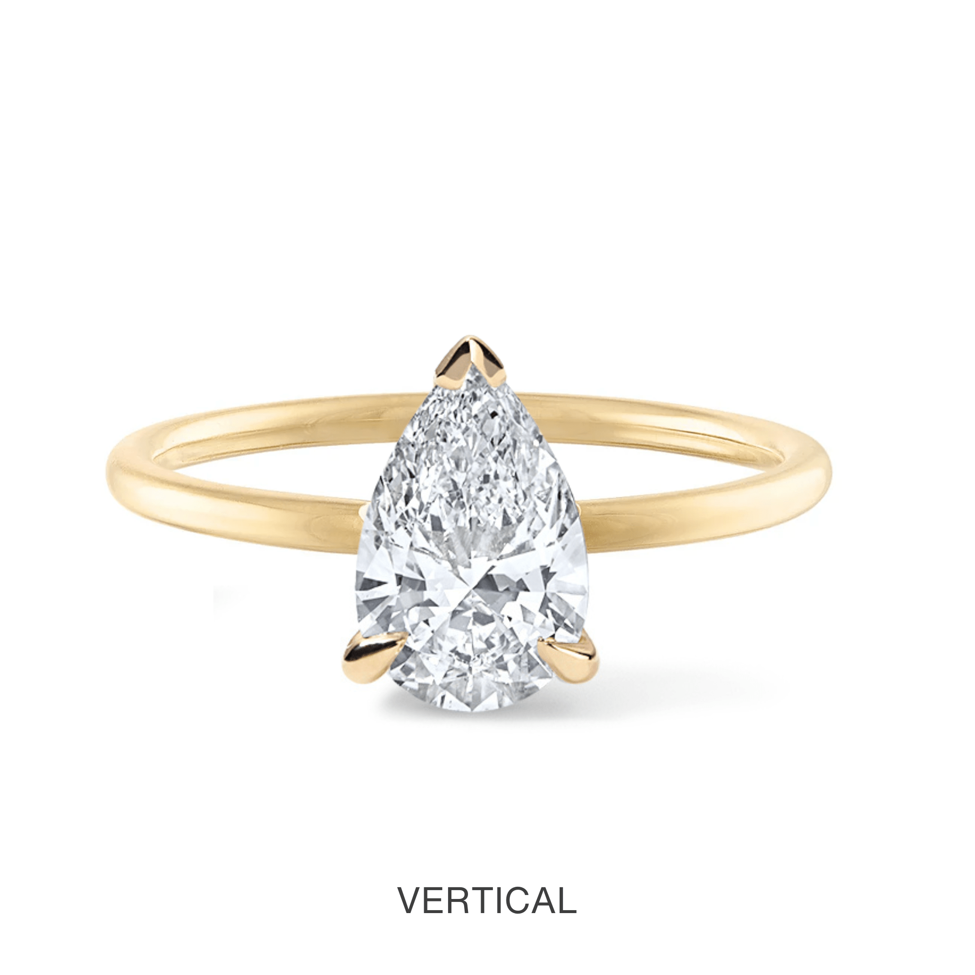 14K Pear Lab Grown Diamond Solitaire Ring - Nolita