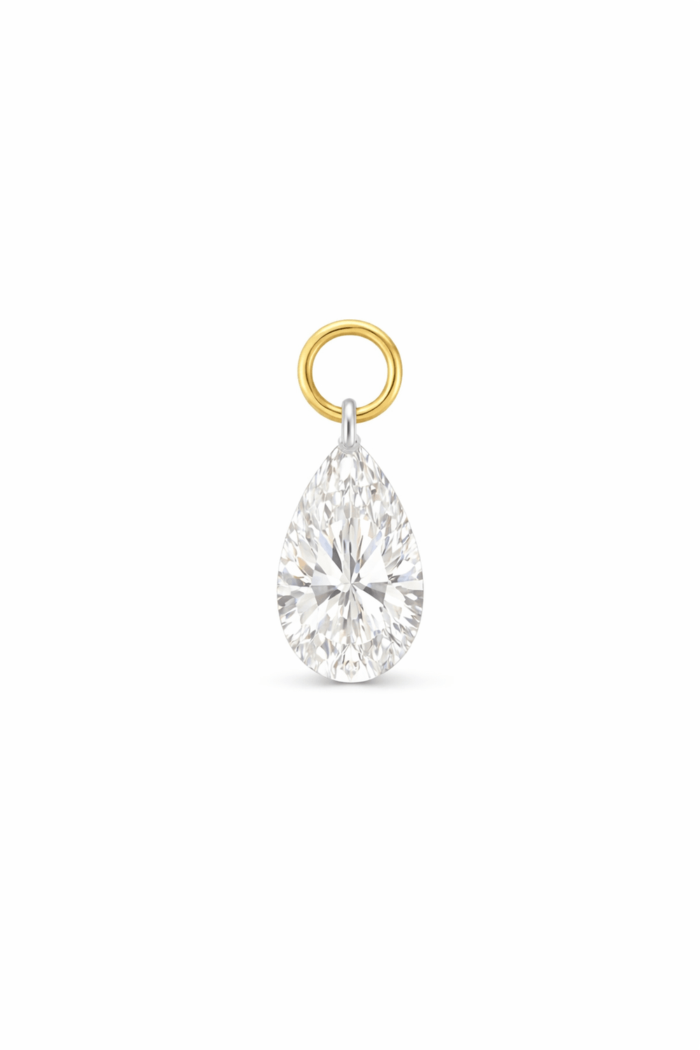 14K Pear Lab Grown Drilled Diamond Ear Charm