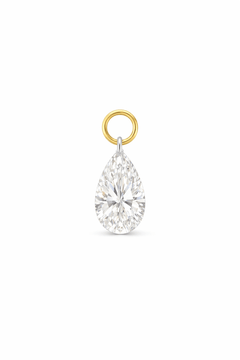 14K Pear Lab Grown Drilled Diamond Ear Charm