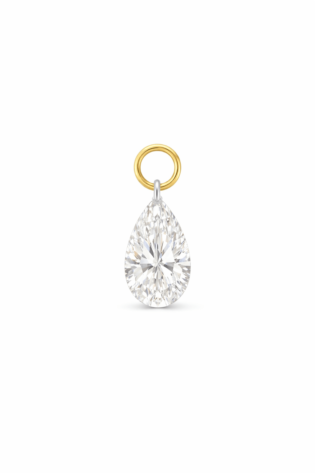 14K Pear Lab Grown Drilled Diamond Ear Charm - Nolita
