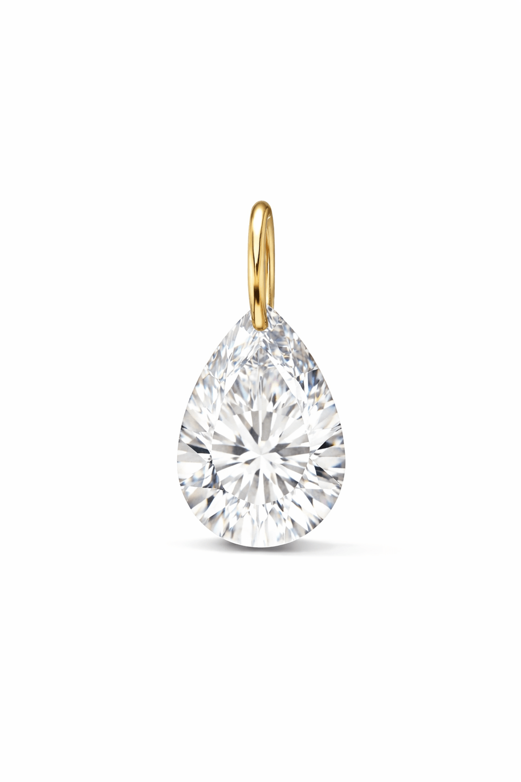 14K Pear Lab Grown Drilled Diamond Pendant - Nolita