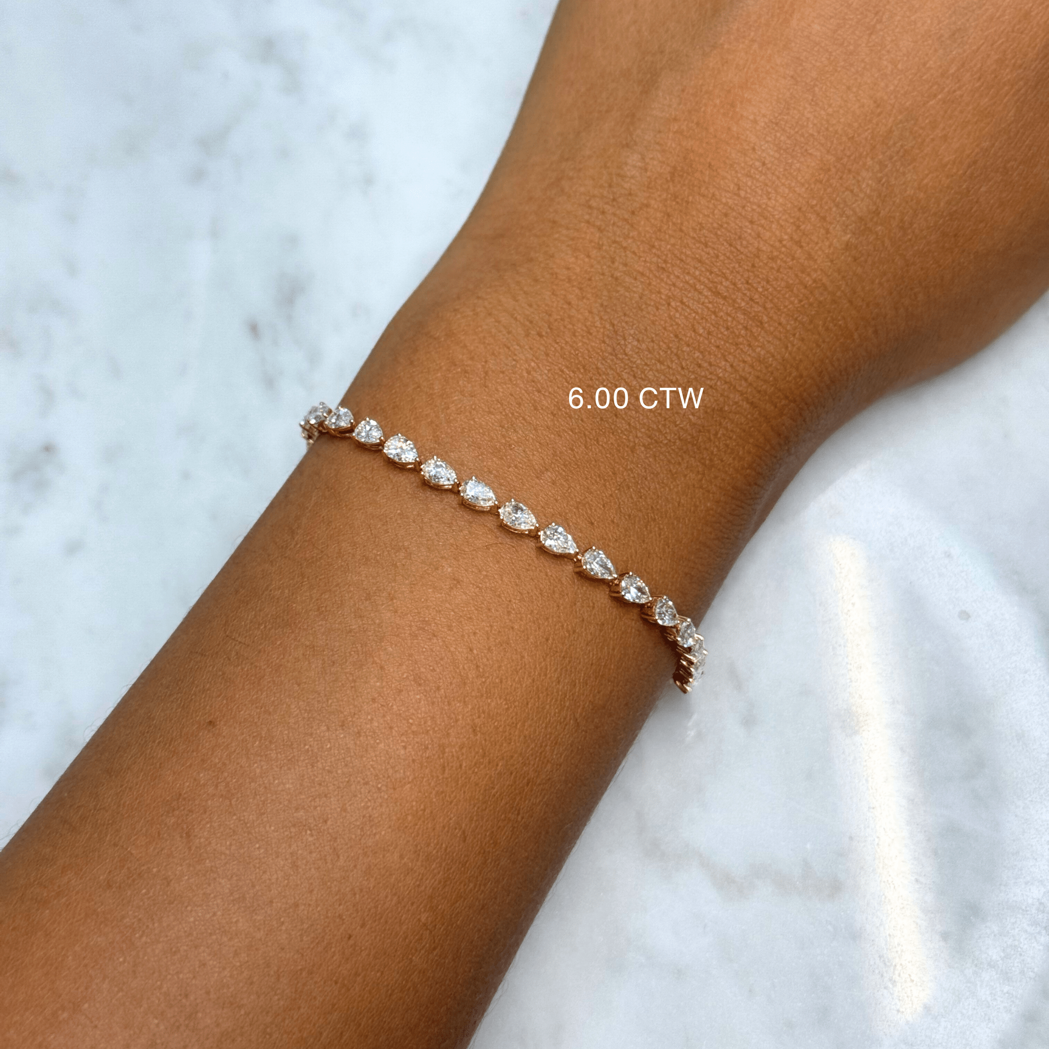 14K Pear Shape Lab Grown Diamond Tennis Bracelet - Nolita