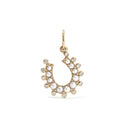 14K Pearl Diamond Horseshoe Charm - Nolita