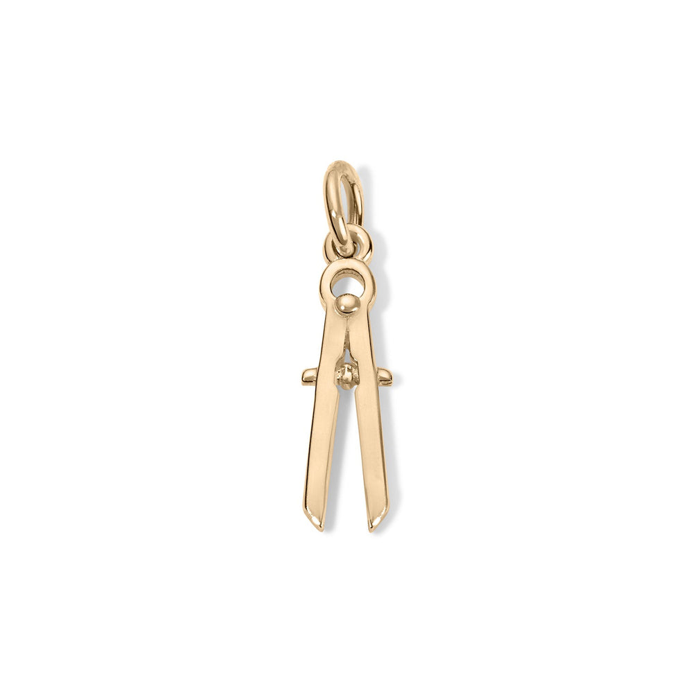 14K Pencil Compass Charm