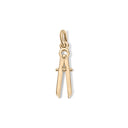 14K Pencil Compass Charm - Nolita
