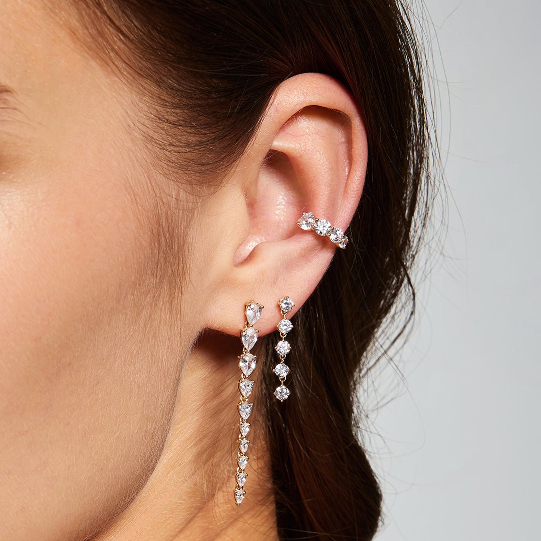 14K Rain Drop Lab Diamond Earrings - Nolita
