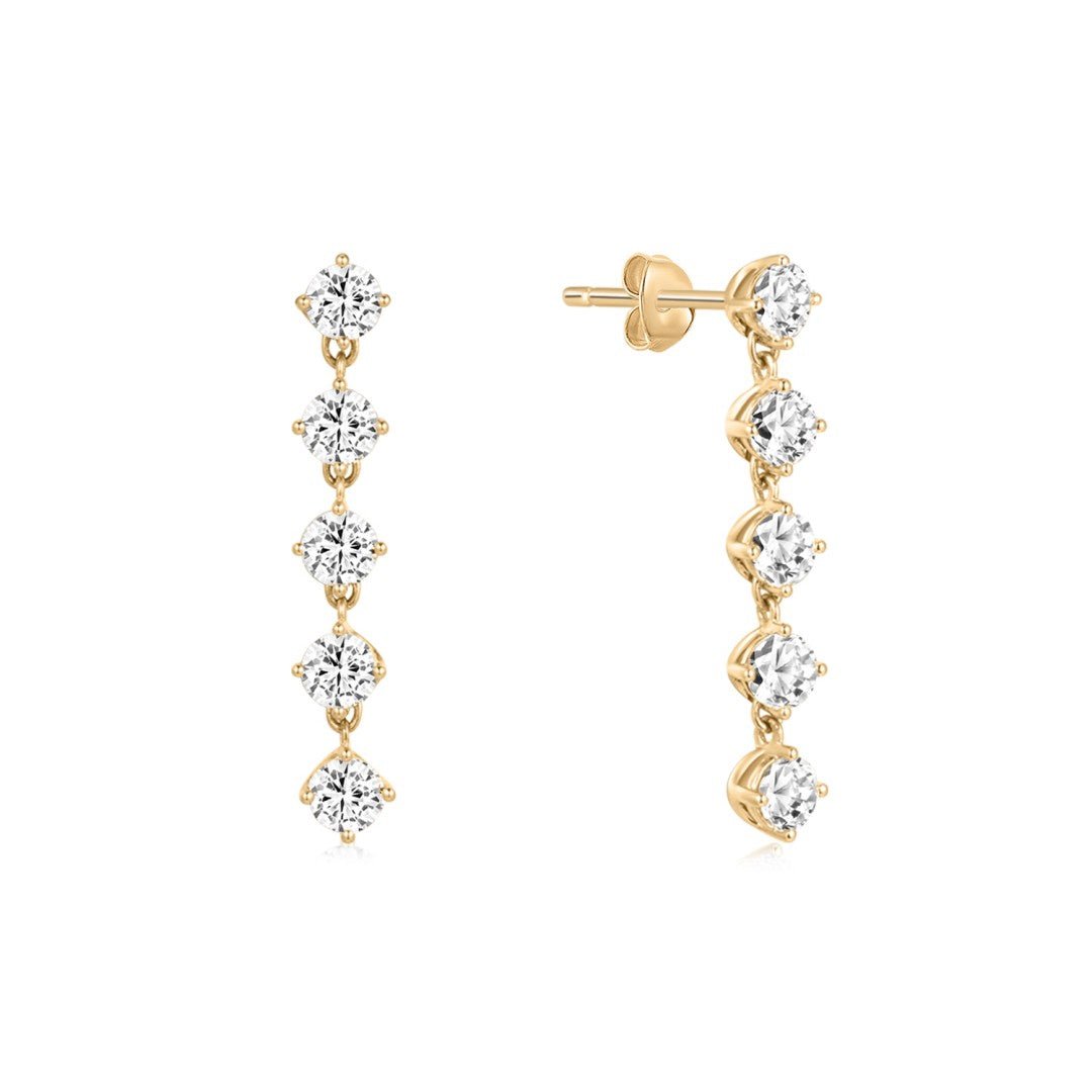 14K Rain Drop Lab Diamond Earrings - Nolita