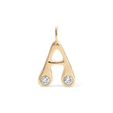 14K Retro Diamond Initial Charm - Nolita