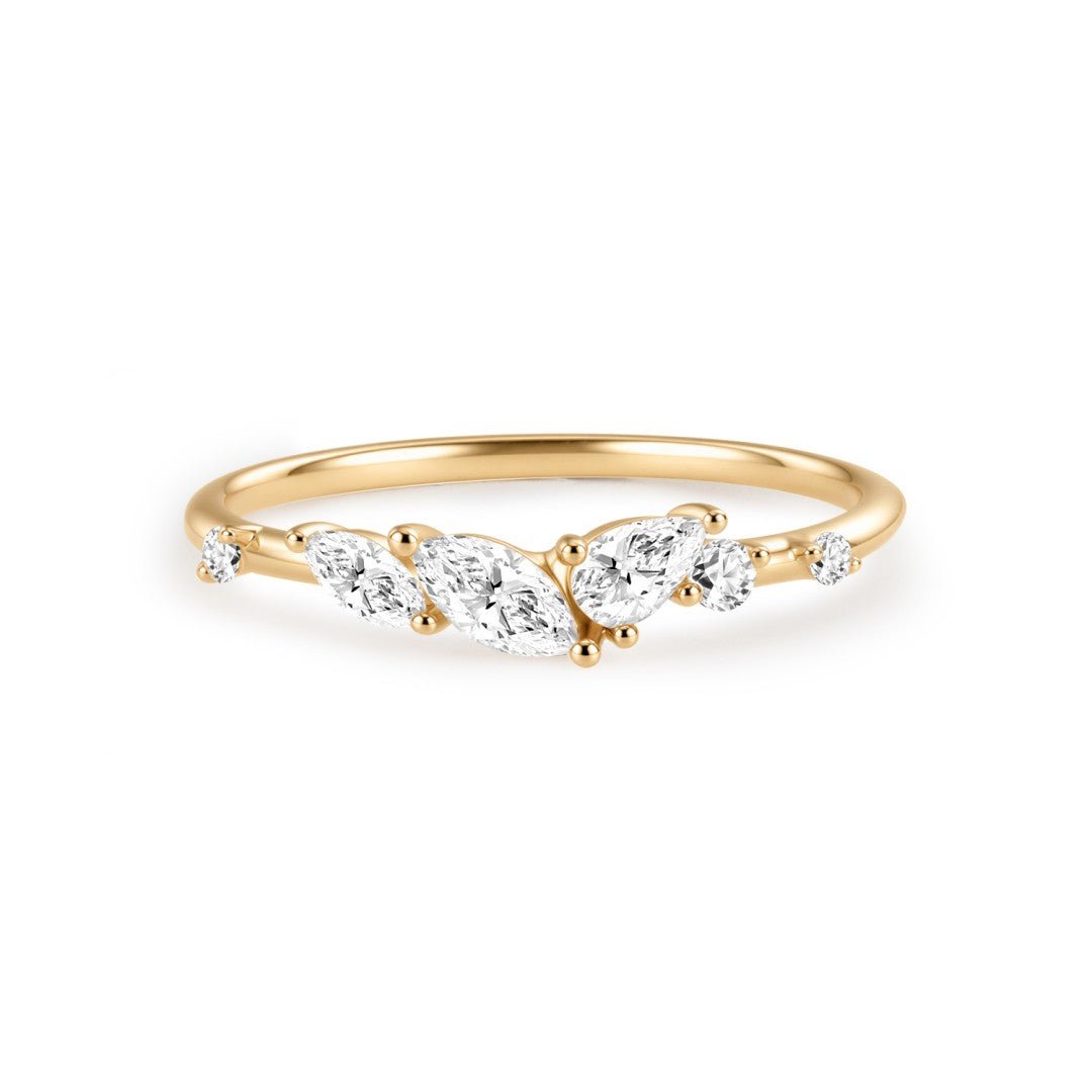 14K Rosalie Mixed-Cut Lab Diamond Contour Band - Nolita