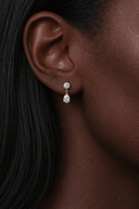 14K Round and Pear Lab Diamond Drop Earring - Nolita
