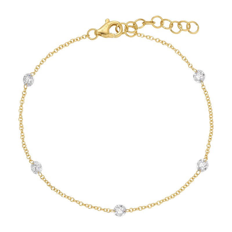 14K Round Drilled Lab Diamond Bracelet - Nolita