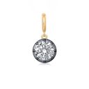 14K Round Georgian Lab Grown Diamond Pendant - Nolita