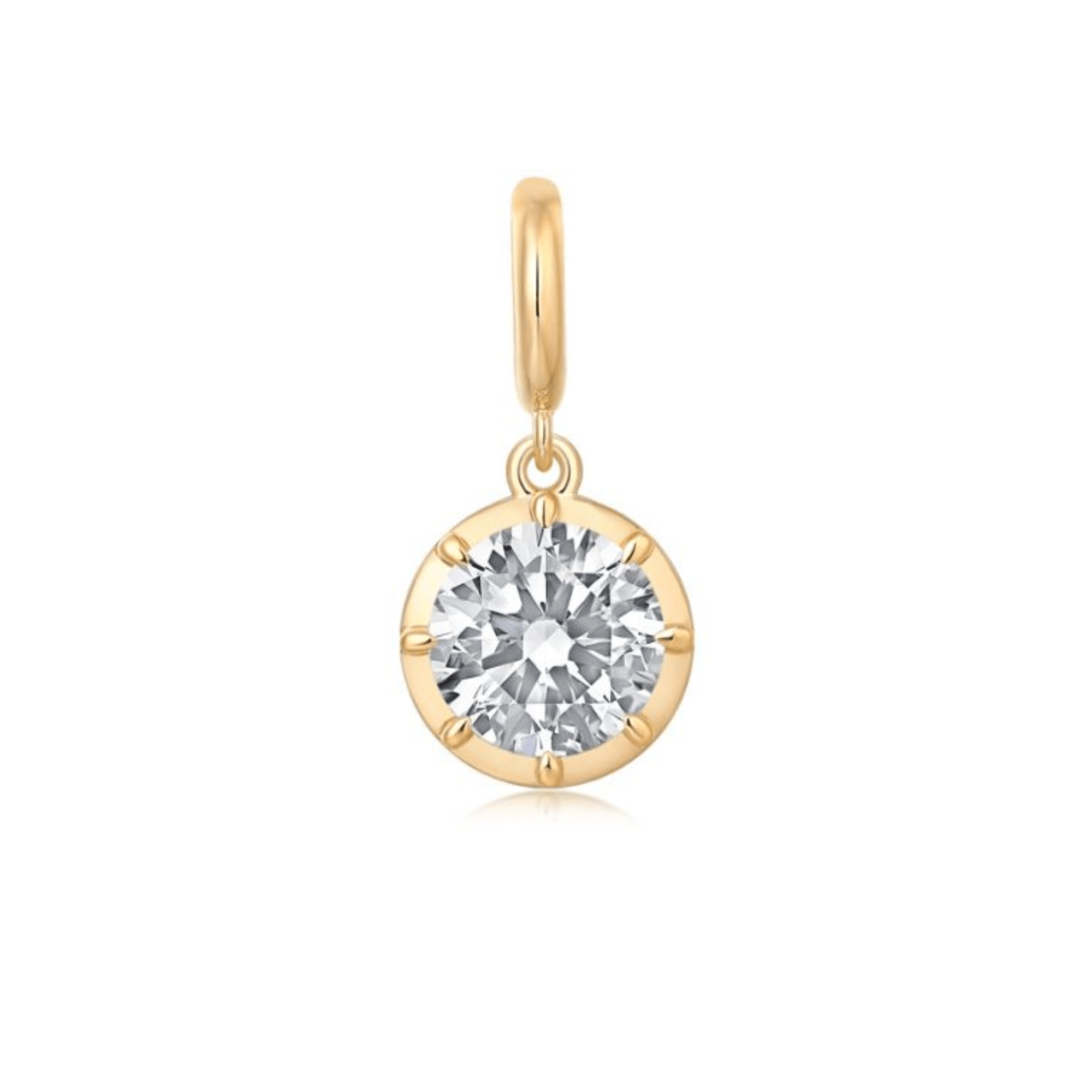 14K Round Georgian Lab Grown Diamond Pendant - Nolita