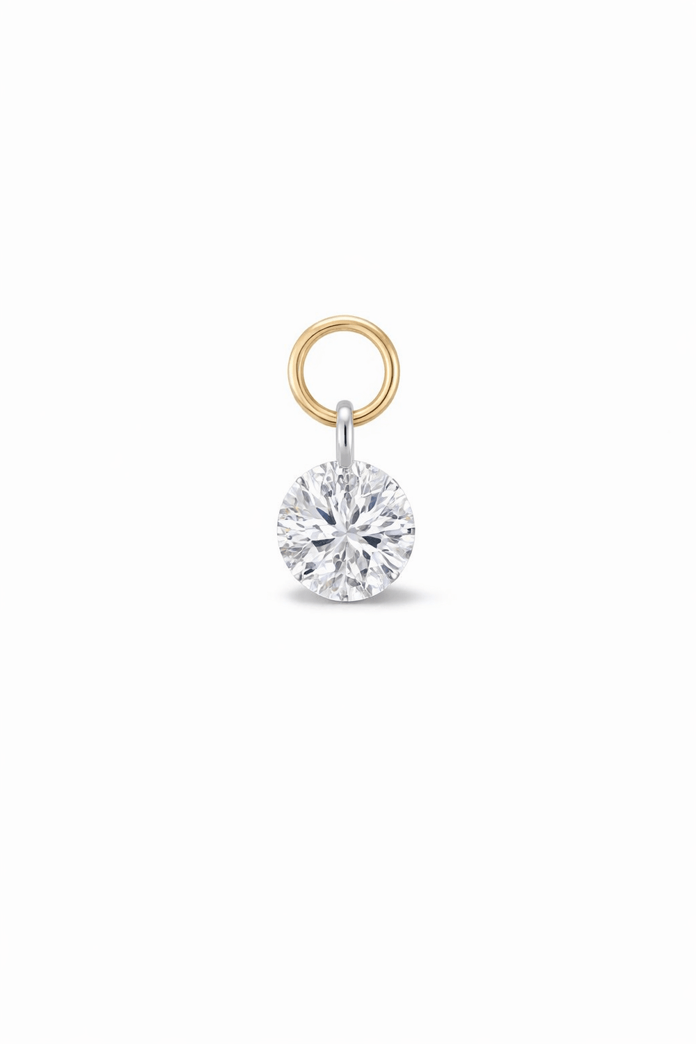 14K Round Lab Grown Drilled Diamond Ear Charm
