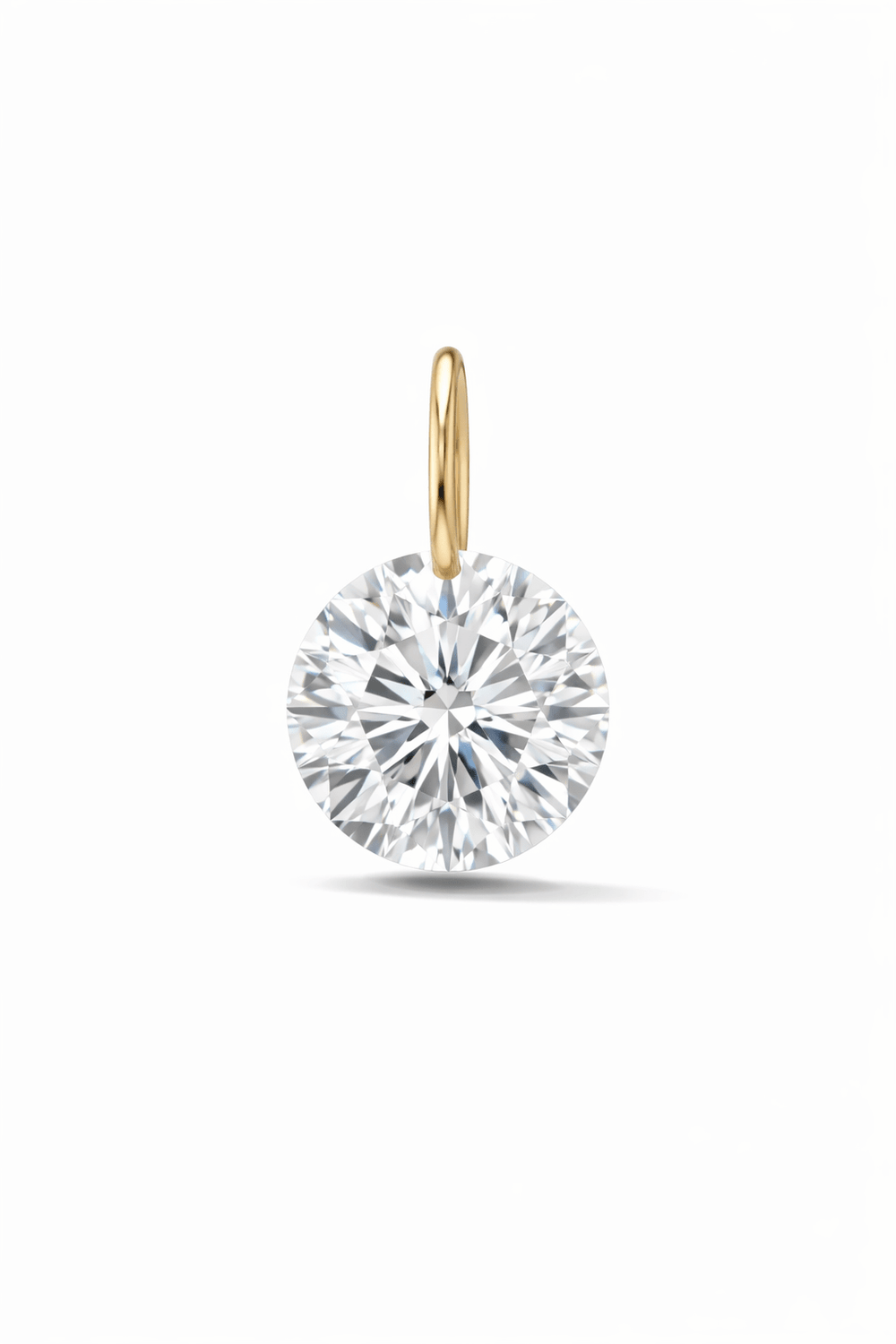 14K Round Lab Grown Drilled Diamond Pendant