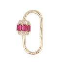 14K Emerald Diamond Lock