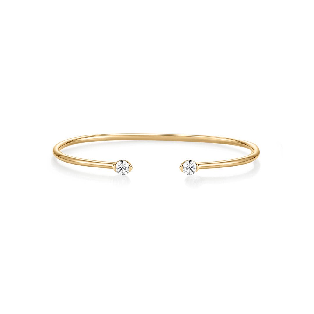 14K Sculpture Round Lab Diamond Open Cuff - Nolita