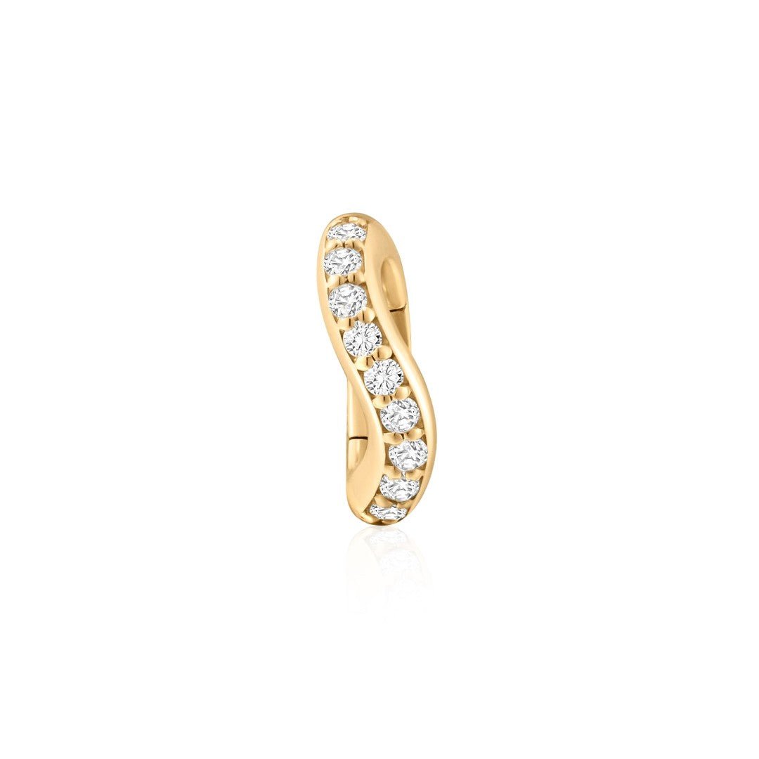 14K Sera S-Curve Diamond Connector Charm - Nolita