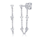 14K Simple Diamond Chain Earring - Nolita