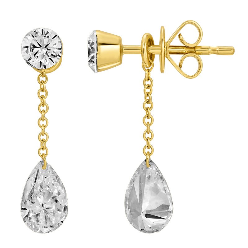 14K Solene Drilled Lab Diamond Drop Earrings - Nolita