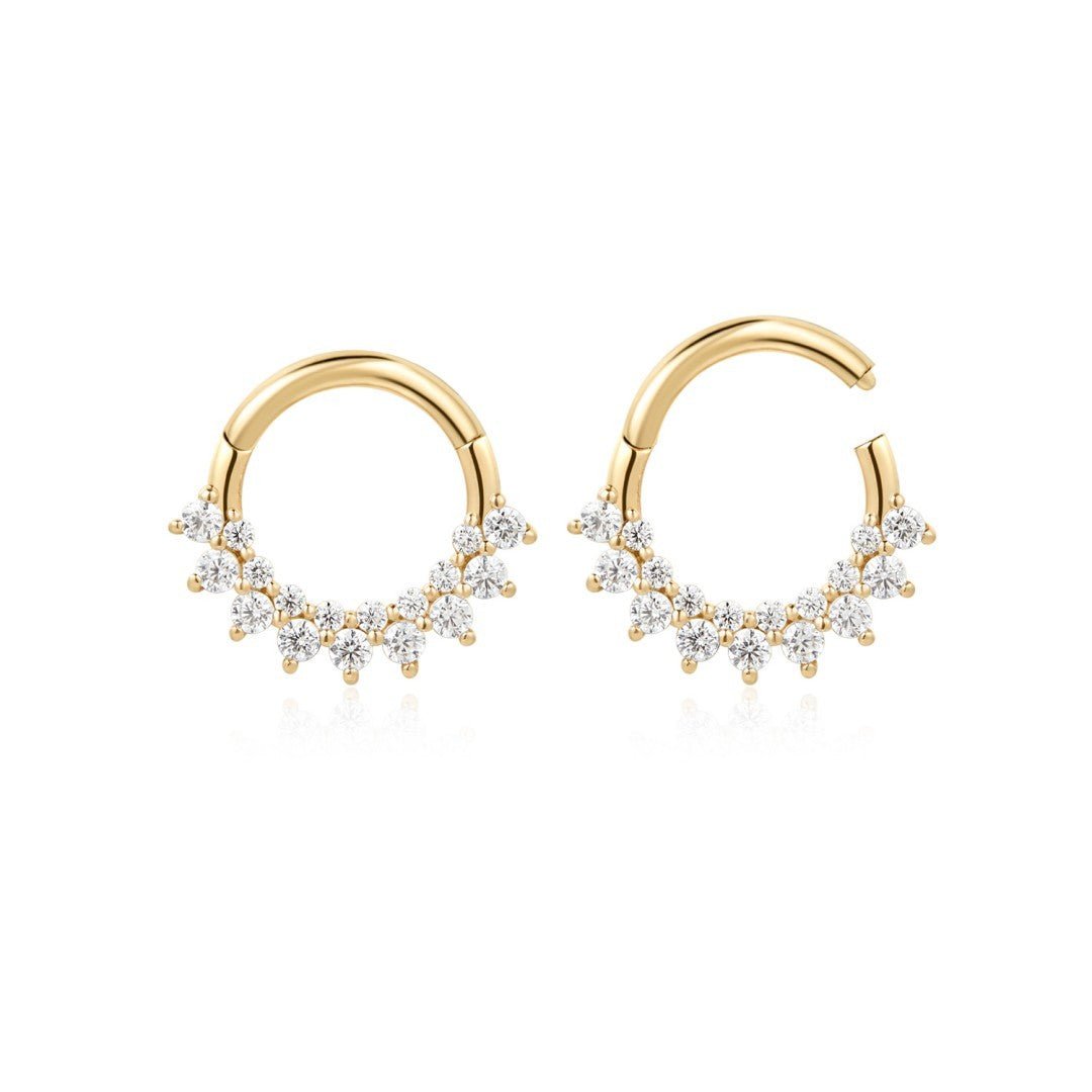 14K Solenne Pavé Lab Diamond Clicker - Nolita