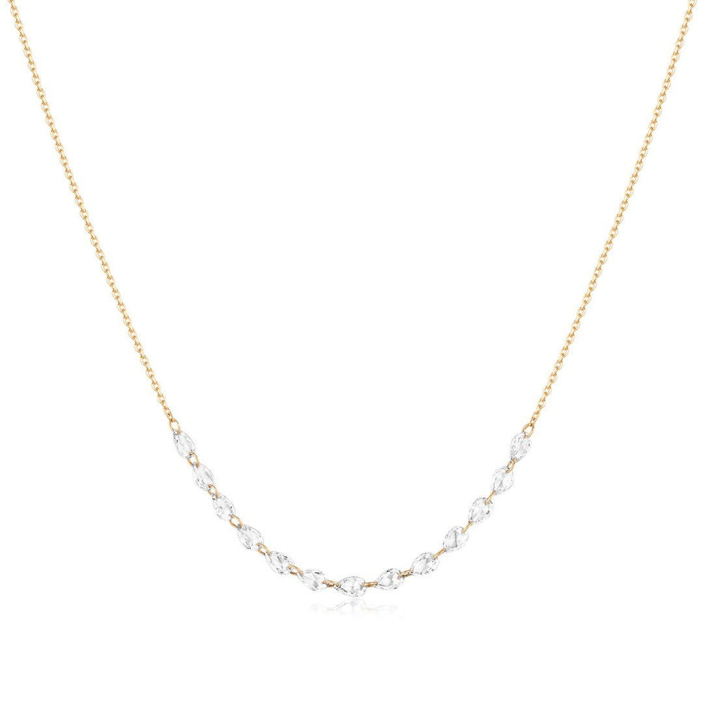 14K Solis Drilled Pear Lab Diamond Line Necklace