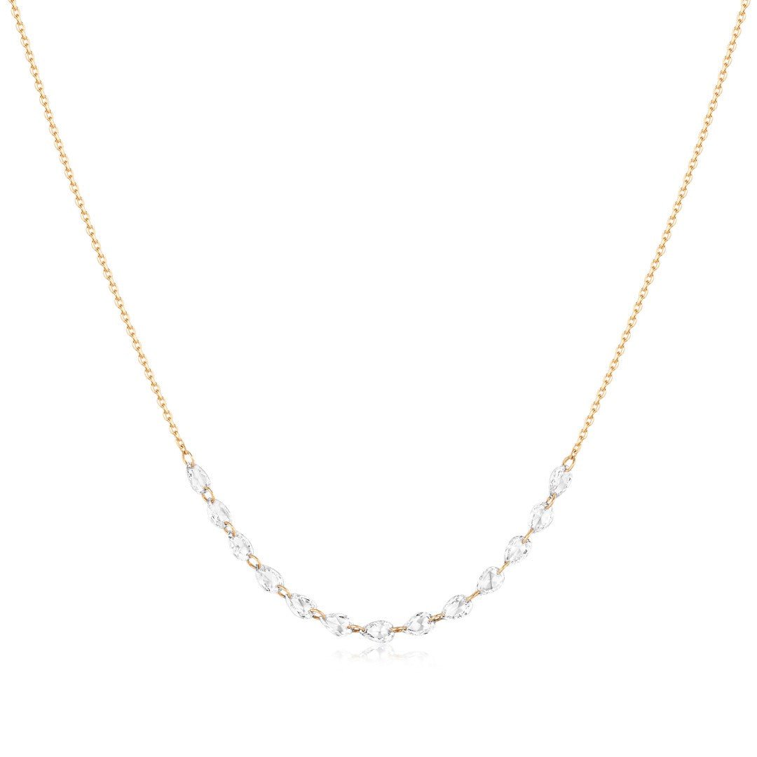 14K Solis Drilled Pear Lab Diamond Line Necklace - Nolita