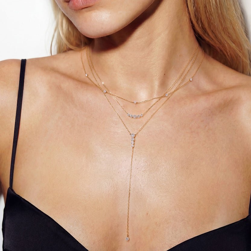 14K Solstice Lab Diamond Necklace - Nolita