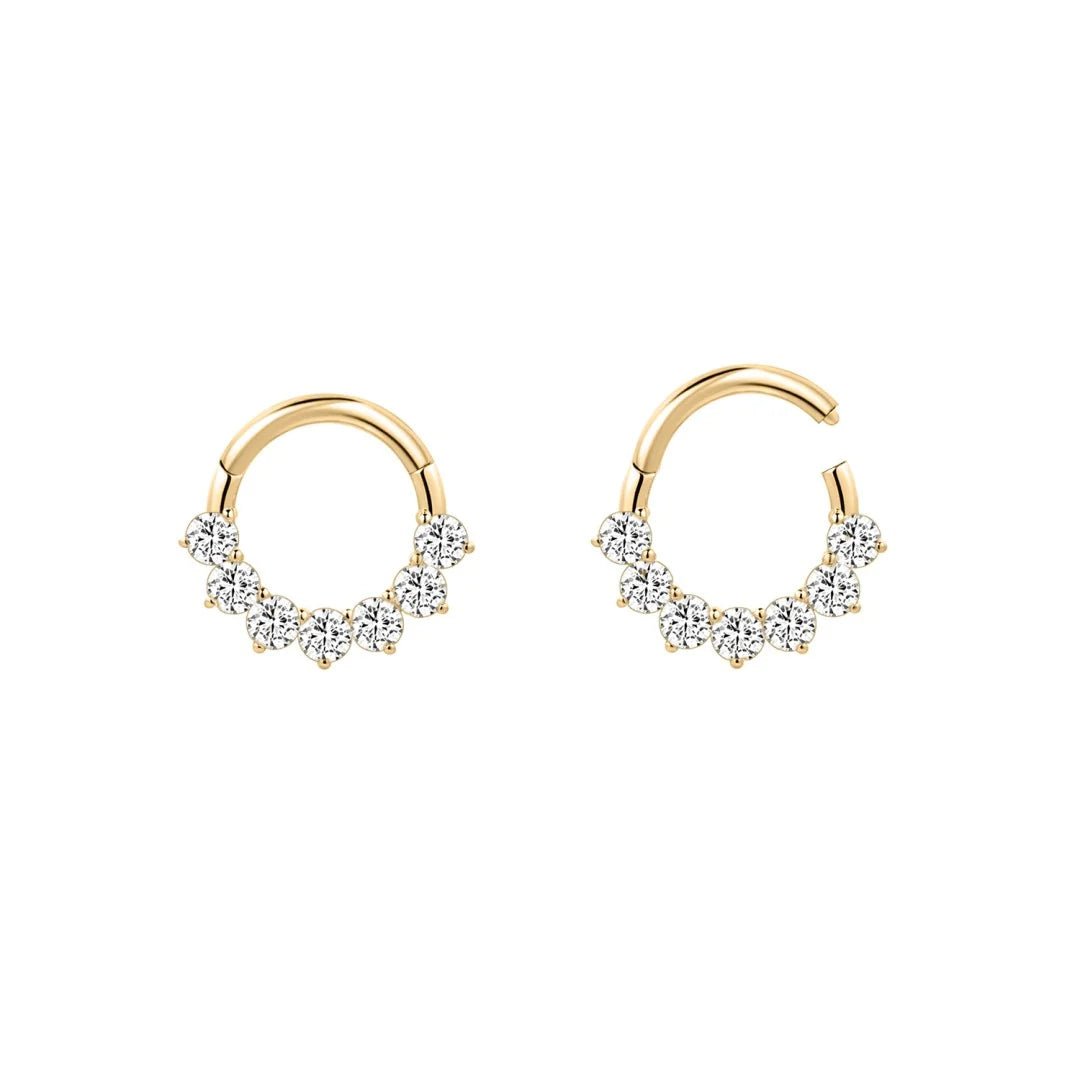 14K Solstice Pavé Lab Diamond Clicker Hoop - Nolita